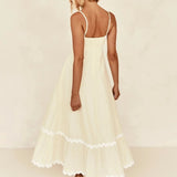 Modinzi Maxi dress Women's Ruffle Trim Maxi Dress – Tiered Spaghetti Strap Sundress