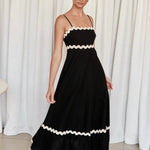 Modinzi Maxi dress Women's Ruffle Trim Maxi Dress – Tiered Spaghetti Strap Sundress