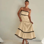 Modinzi Maxi dress Women's Ruffle Trim Maxi Dress – Tiered Spaghetti Strap Sundress