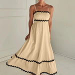 Modinzi Maxi dress Women's Ruffle Trim Maxi Dress – Tiered Spaghetti Strap Sundress