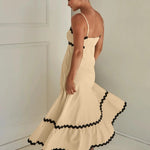 Modinzi Maxi dress Women's Ruffle Trim Maxi Dress – Tiered Spaghetti Strap Sundress