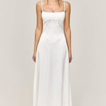 Modinzi Maxi dress Women’s Satin Maxi Dress – Spaghetti Strap Backless Evening Gown