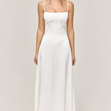 Modinzi Maxi dress Women’s Satin Maxi Dress – Spaghetti Strap Backless Evening Gown