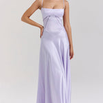Modinzi Maxi dress Women’s Satin Maxi Dress – Spaghetti Strap Backless Evening Gown