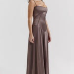 Modinzi Maxi dress Women’s Satin Maxi Dress – Spaghetti Strap Backless Evening Gown
