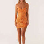 Modinzi Mini Dress Orange / 8 (S) Women’s Sequin Cami Mini Dress – Strappy Backless Party Dress