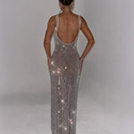 Modinzi Maxi dress Women’s Sequin Evening Gown – Sleeveless Backless Floor-Length Dress