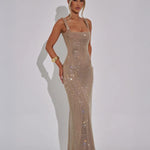 Modinzi Maxi dress Women’s Sequin Evening Gown – Sleeveless Backless Floor-Length Dress