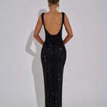 Modinzi Maxi dress Women’s Sequin Evening Gown – Sleeveless Backless Floor-Length Dress