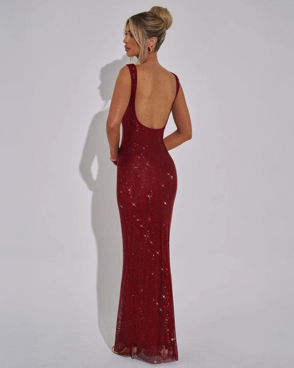 Modinzi Maxi dress Women’s Sequin Evening Gown – Sleeveless Backless Floor-Length Dress