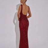 Modinzi Maxi dress Women’s Sequin Evening Gown – Sleeveless Backless Floor-Length Dress