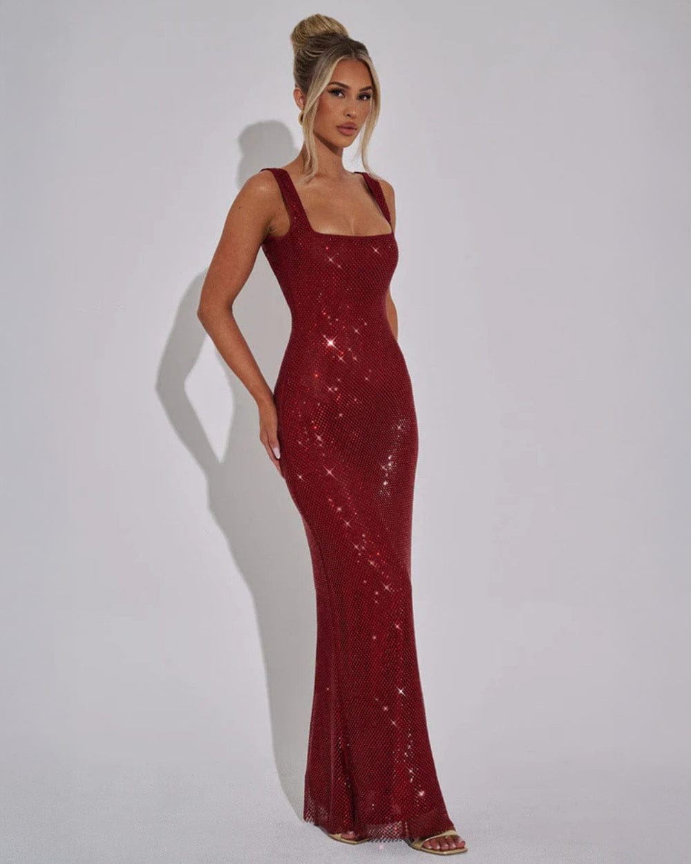 Modinzi Maxi dress Women’s Sequin Evening Gown – Sleeveless Backless Floor-Length Dress