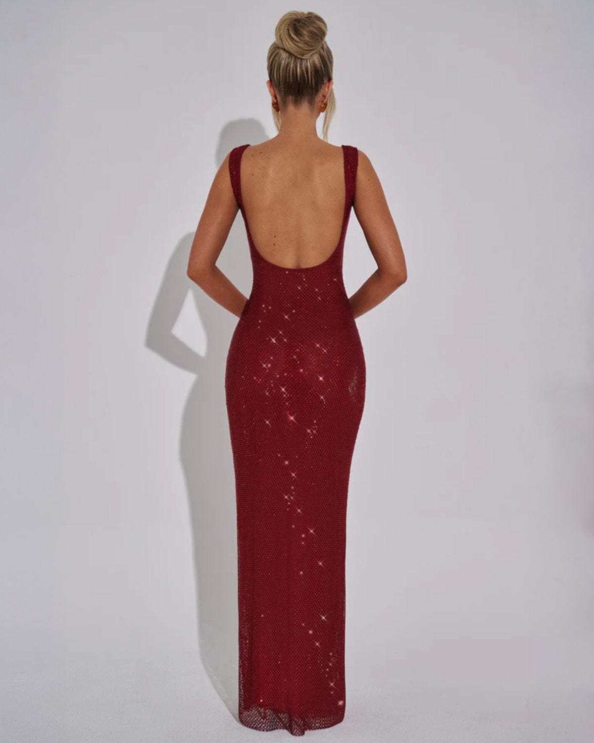 Modinzi Maxi dress Women’s Sequin Evening Gown – Sleeveless Backless Floor-Length Dress