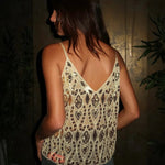 Modinzi tops Women’s Sequin Sheer V-Neck Cami Top – Party & Evening Wear