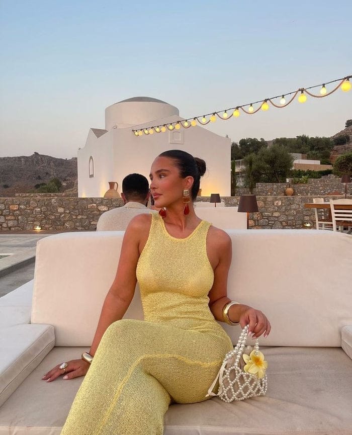 Modinzi Maxi dress Women’s Shimmer Bodycon Maxi Dress – Elegant Scoop Neck Gown