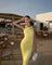 Modinzi Maxi dress Yellow / 8 (S) Women’s Shimmer Bodycon Maxi Dress – Elegant Scoop Neck Gown