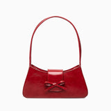 Modinzi bag Red Women’s Shoulder Bag – Bow Detail PU Leather Small Purse