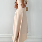 Modinzi Midi dress Women’s Sleeveless Wrap Midi Dress – V-Neck Asymmetrical Hem