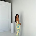 Modinzi Maxi dress Women’s Spaghetti Strap Floral Maxi Dress – Sleeveless Bodycon Summer Dress