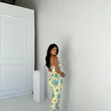 Modinzi Maxi dress Women’s Spaghetti Strap Floral Maxi Dress – Sleeveless Bodycon Summer Dress