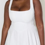 Modinzi Maxi dress Women’s Square Neck A-Line Midi Dress – Timeless Tailored Silhouette