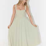 Modinzi Maxi dress Women’s Square Neck A-Line Midi Dress – Timeless Tailored Silhouette