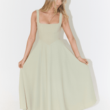 Modinzi Maxi dress Women’s Square Neck A-Line Midi Dress – Timeless Tailored Silhouette