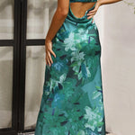 Modinzi Maxi dress Women’s Strapless Floral Satin Midi Dress – Elegant Backless Summer Occasion Dress