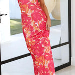 Modinzi Maxi dress Women’s Strapless Floral Satin Midi Dress – Elegant Backless Summer Occasion Dress