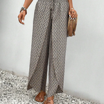 Modinzi Trousers Women’s Wide Leg Printed Trousers – High Waist Lightweight Summer Pants